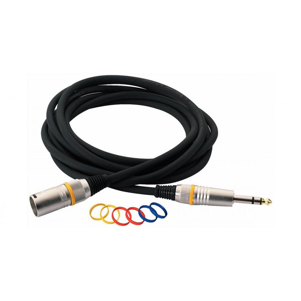 Rockcable RCL30386 D6 M BA  Кабель XLR(M)-стерео джек 1:4, балансный, 6 метров.