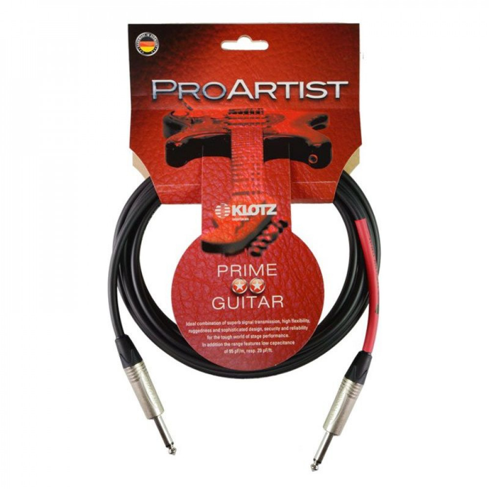 Klotz PRON030PP  PROARTIST инструментальный кабель моно джек/моно джек, 3 м, черный, разъемы Klotz
