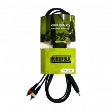 NordFolk NYC028 3M  кабель 3,5 miniJack stereo - 2 x RCA, литые разъемы,  3 м.