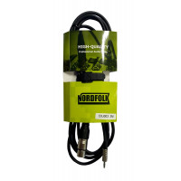 Кабель микрофонный Nordfolk NXJ003 3M, 3,5 miniJack TRS <=> XLR (мама), 3 метра