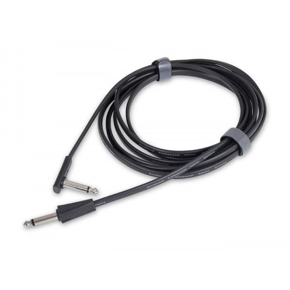 Rockboard RBO CAB FL 300BLK SA  Кабель инструментальный плоскопрофильный, 3м, прямой-угловой