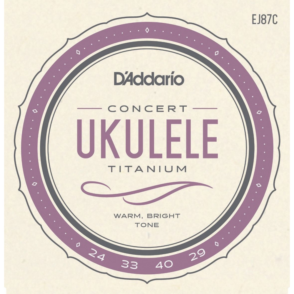 D`Addario EJ87C  Струны для укулеле Концерт, серия Titanium, 24-33-40-29