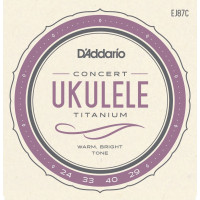 Струны для укулеле Концерт D'ADDARIO EJ87C, серия Titanium, 24-33-40-29