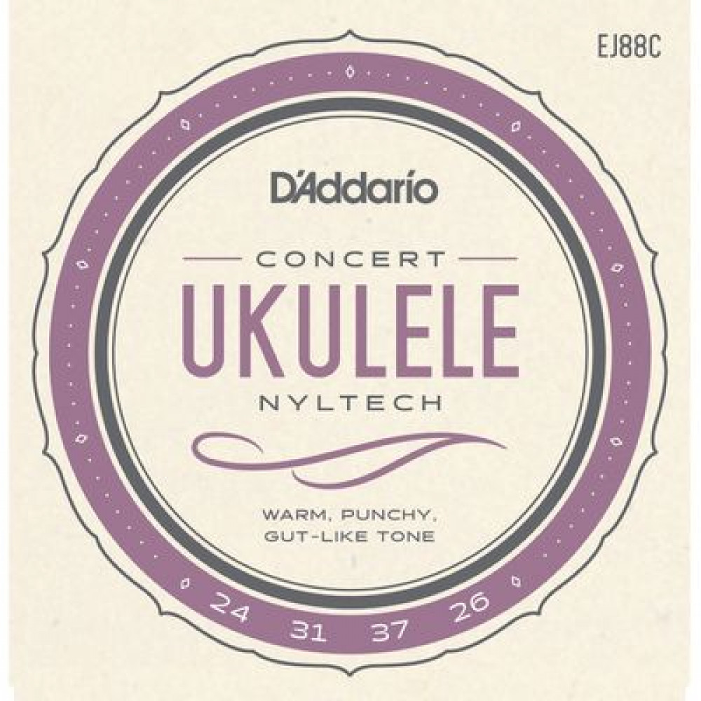 D`Addario EJ88C  струны для укулеле Концерт, серия Nyltech, 24-31-37-26