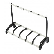 K&M 17515-016-00  стойка для 5 электрогитар/басов/акустик Guardian 5, черная с белыми вставками