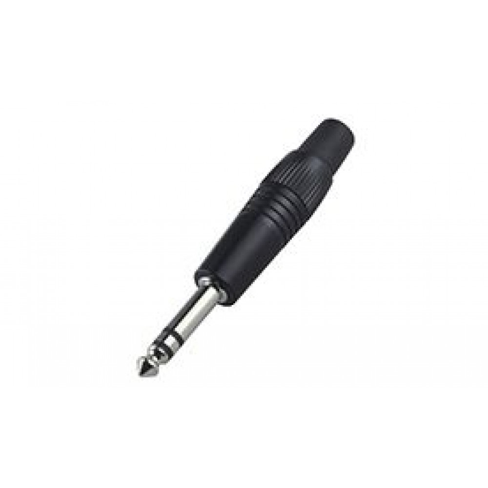 Nordfolk NCJ5288  кабельный разъем 6.35 мм stereo Jack (TRS), черный, пластиковая крышка