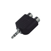 Переходник Nordfolk NCA5334, 2 х RCA female <=> 3,5 мм stereo Jack (TRS), пластик