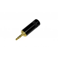 NordFolk NCJ5290  разъем стерео 3,5 мм mini jack под кабель Ø 5-6 мм, металл, черн/позолоч