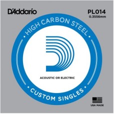 D`Addario PL014  отдельная струна ,014" из стали без обмотки для акустической и электрической гитары