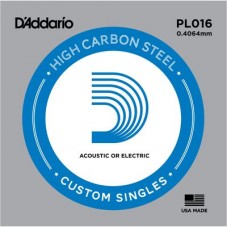 D`Addario PL016  отдельная струна ,016" из стали без обмотки для акустической и электрической гитары