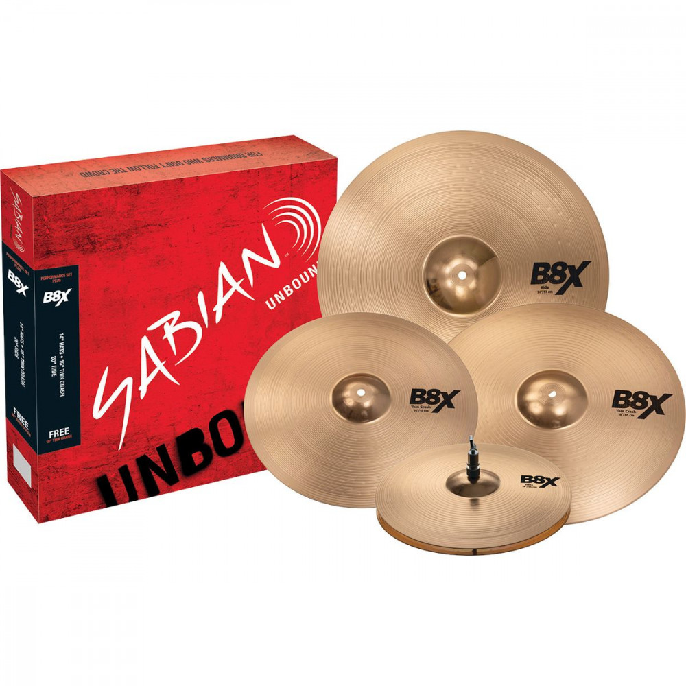 Sabian B8X Performance Set Plus  набор тарелок (14" Hats, 16", 18" Thin Crash, 20" Ride)