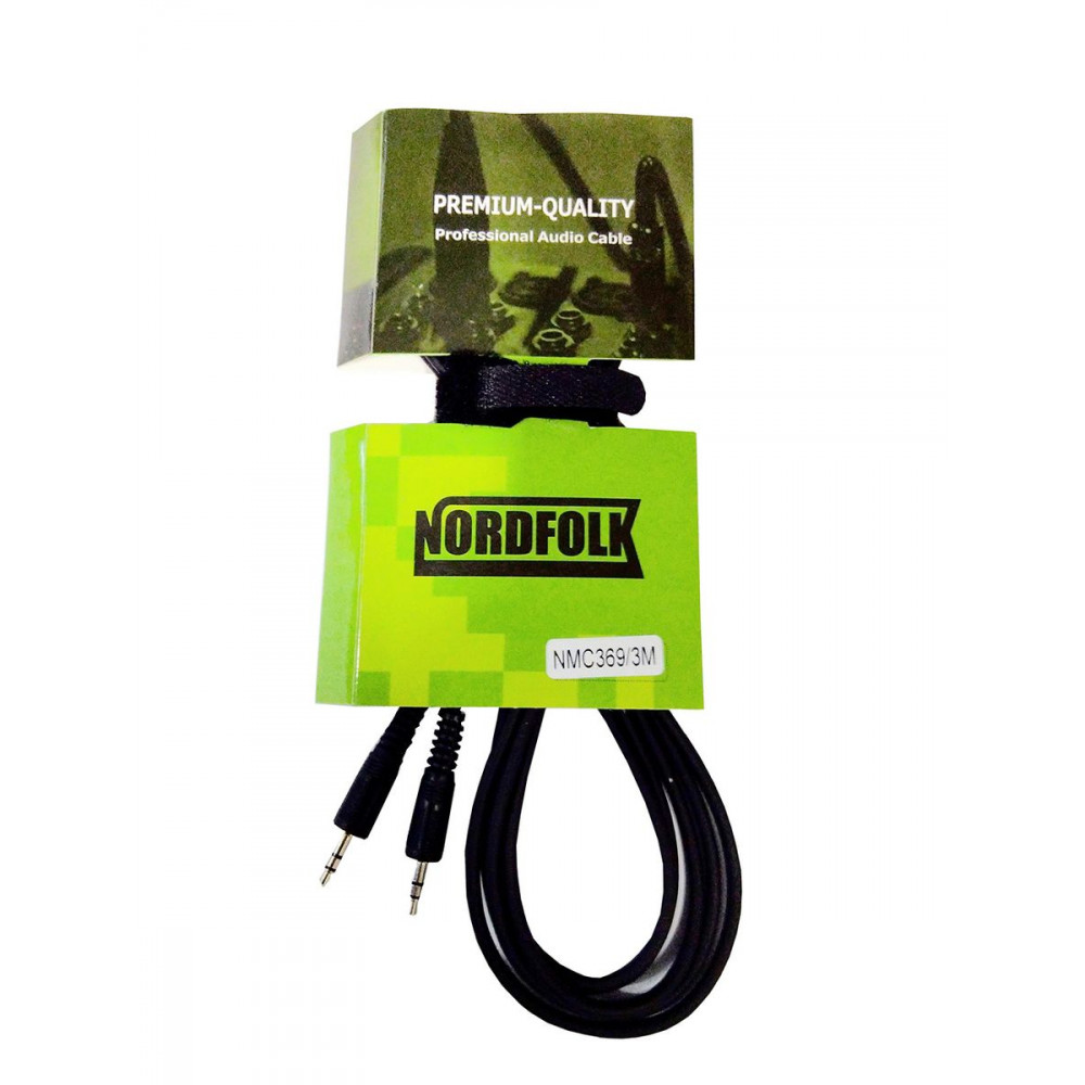 Nordfolk NMC369/5M  кабель Minijack stereo - Minijack stereo, литые разъёмы, 5м.