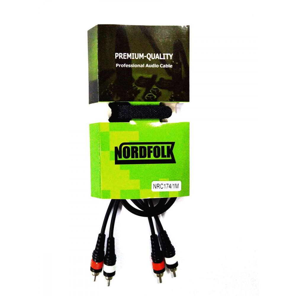 Nordfolk NRC174/1M  кабель RCA - RCA, литые разъёмы, 1м.