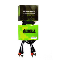 Кабель Nordfolk NRC174/1M, RCA - RCA, литые разъёмы, 1м.