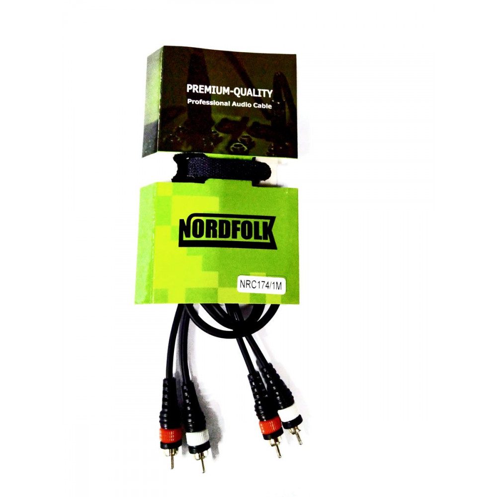 Nordfolk NRC174/3M  кабель RCA - RCA, литые разъёмы, 3м.