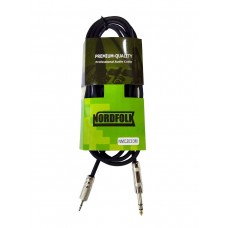 NordFolk NMC203/3M  кабель 3,5 мм Minijack stereo - 6.3 мм jack stereo, металл разъёмы, 3м.
