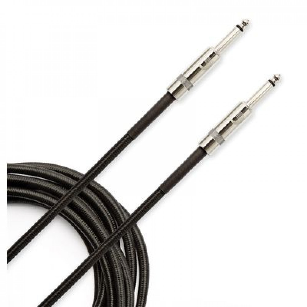 D`Addario PW-BG-20BK  шнур гитарный Custom jack-jack, нейлоновая оплётка, 6,01 м, чёрный
