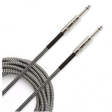 D`Addario PW-BG-10BG  шнур гитарный Custom jack-jack, нейлоновая оплётка, 3,05 м, чёрно-серый