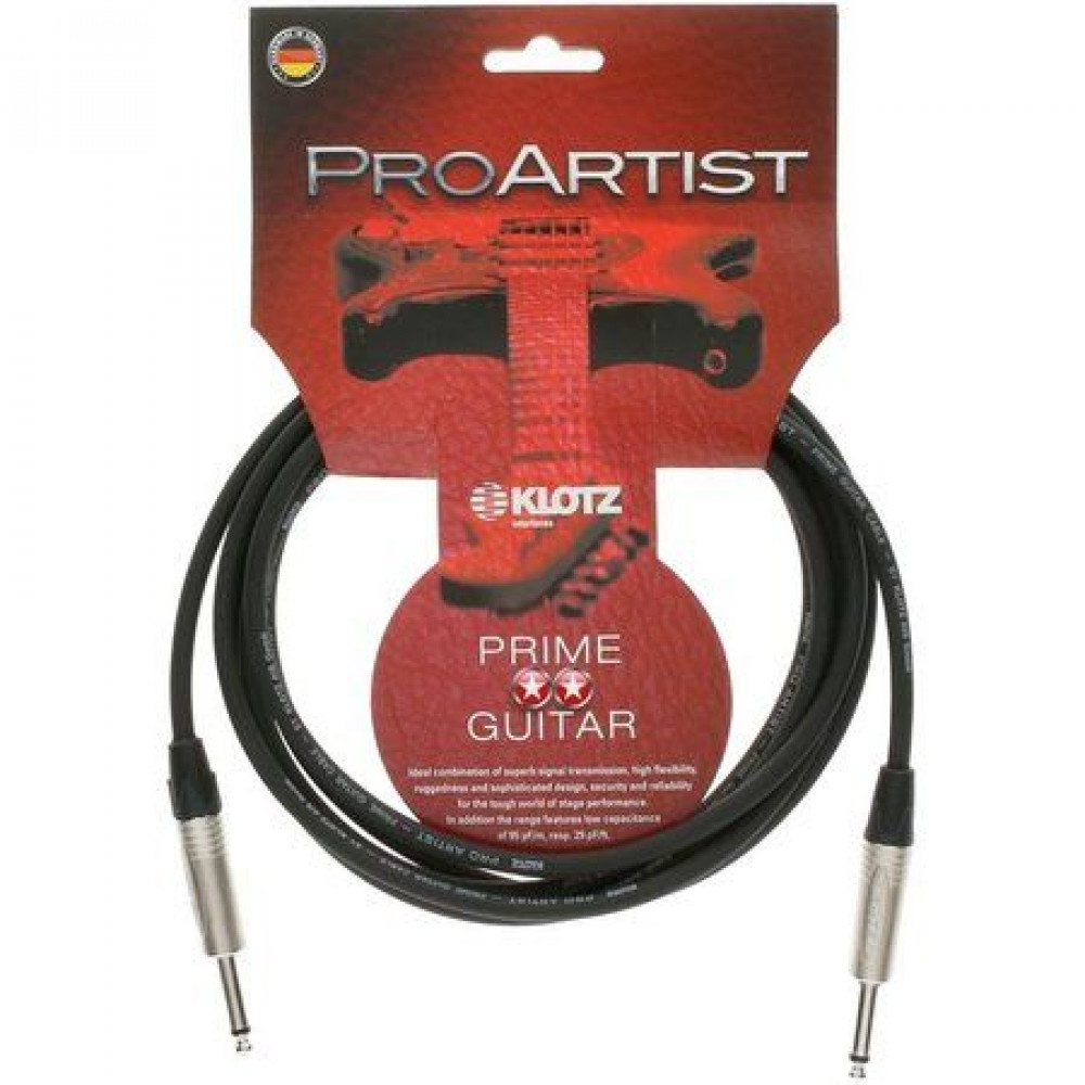 Klotz PRON060PP  PROARTIST инструментальный кабель джек/джек 6,3мм, моно, 6 м, черный, разъемы Neutr