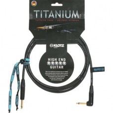 Klotz TI-0300PR  TITANIUM инструментальный кабель джек/угловой джек, моно 3 м, черный, разъемы Klotz