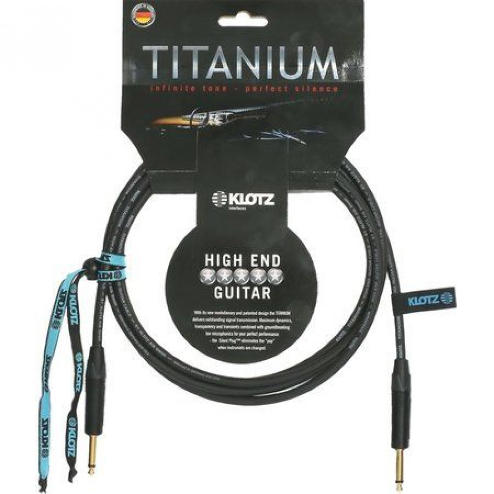 Klotz TI-0600PP  TITANIUM инструментальный кабель моно джек/моно джек, 6 м, черный, разъемы Klotz