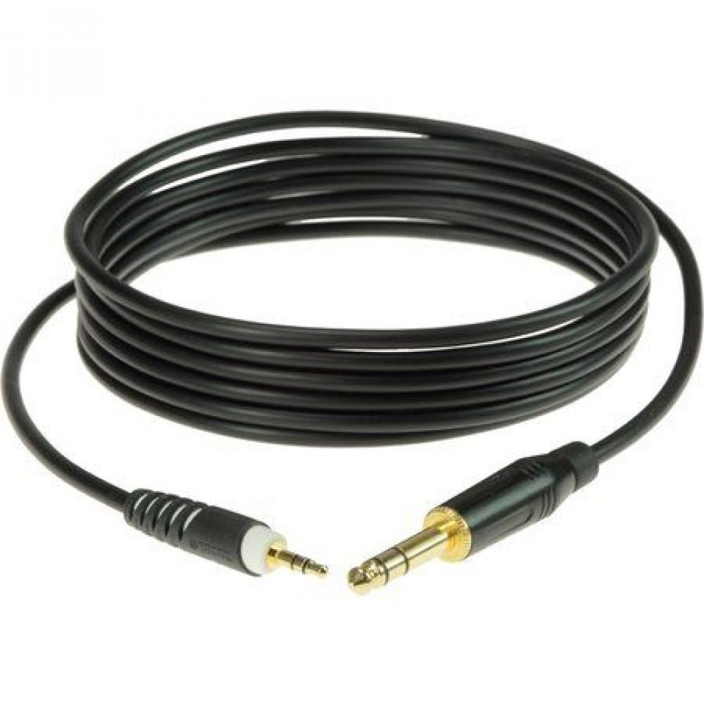 Klotz AS-MJ0150  коммутационный кабель 3,5 мм  стерео миниджек  (M) /джек 6,3 (M) 1,5 м черный