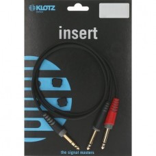 Klotz AY1-0300  коммутационный кабель Jack 6,3 стерео/ 2 х Jack моно, 3м, черный, разъем KLOTZ
