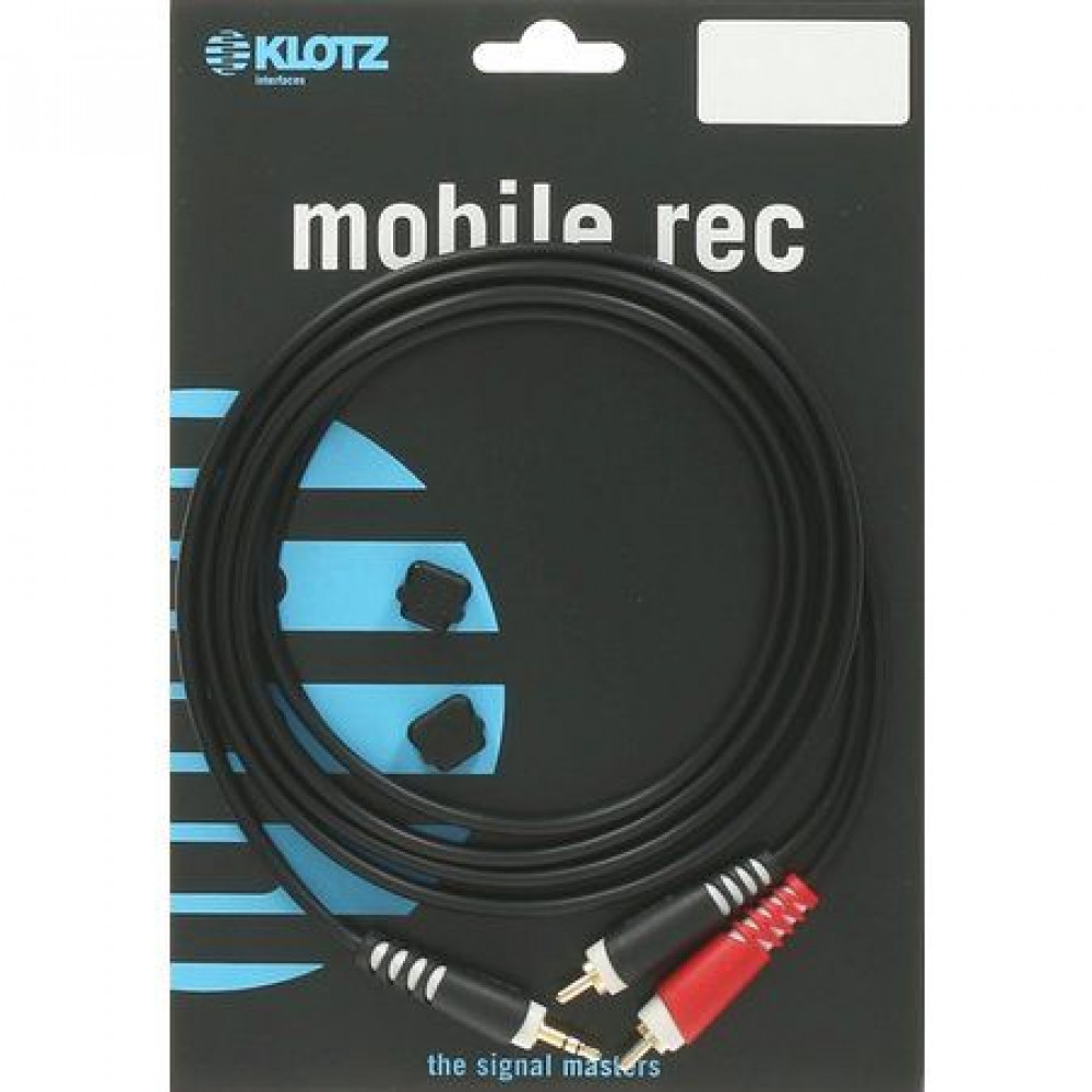 Klotz AY7-0300  коммутационный кабель мини Jack 3,5 стерео/ 2 х RCA, 3 м, черный, разъем KLOTZ