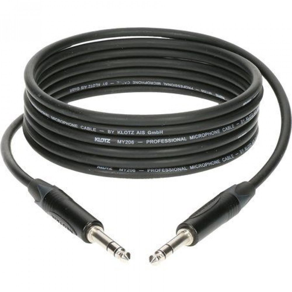 Klotz B4PP1-0500  кабель Jack stereo - Jack stereo, разъёмы Neutrik, 5 м