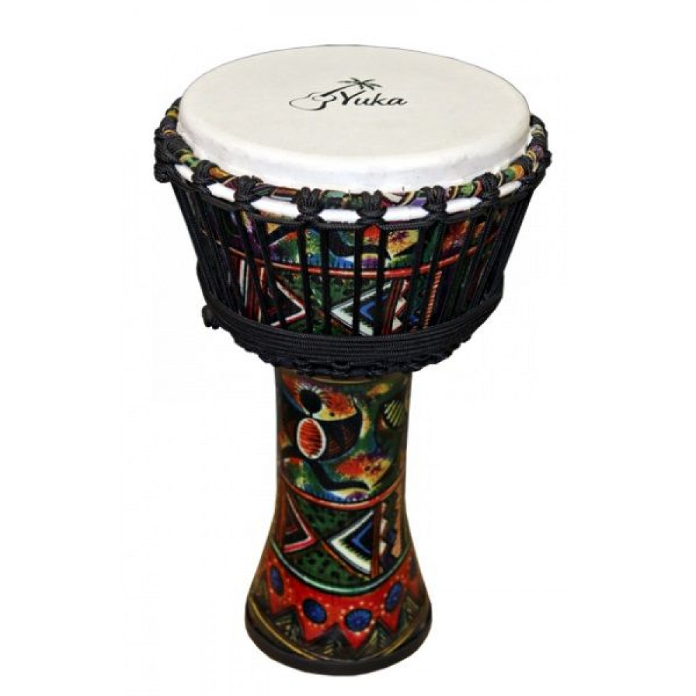 Yuka DJPA08-16  Джембе, веревочная наcтройка, 8"(20см)-16"(40см), мембрана и корпус: пластик.