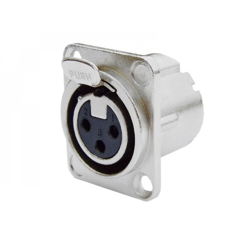Nordfolk NCX5005  панельный разъем XLR female 3P, хром