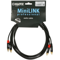 Кабель межкомпонентный KLOTZ KT-CC300, 2 RCA - 2 RCA, 3м, позолоченные разъемы, металл