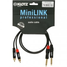 Klotz KT-CJ300  кабель межкомпонентный 2 RCA - 2 JACK, 3м, позолоченные разъемы, металл