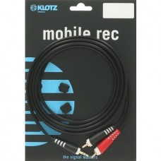 Klotz AY7-0200  коммутационный кабель мини Jack 3,5 стерео/ 2 х RCA, 2 м, черный, разъем KLOTZ