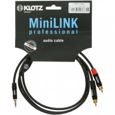 Klotz KY7-300  коммутационный кабель мини Jack 3,5 стерео/2 хRCA, 3 м, позолоченные разъемы мет