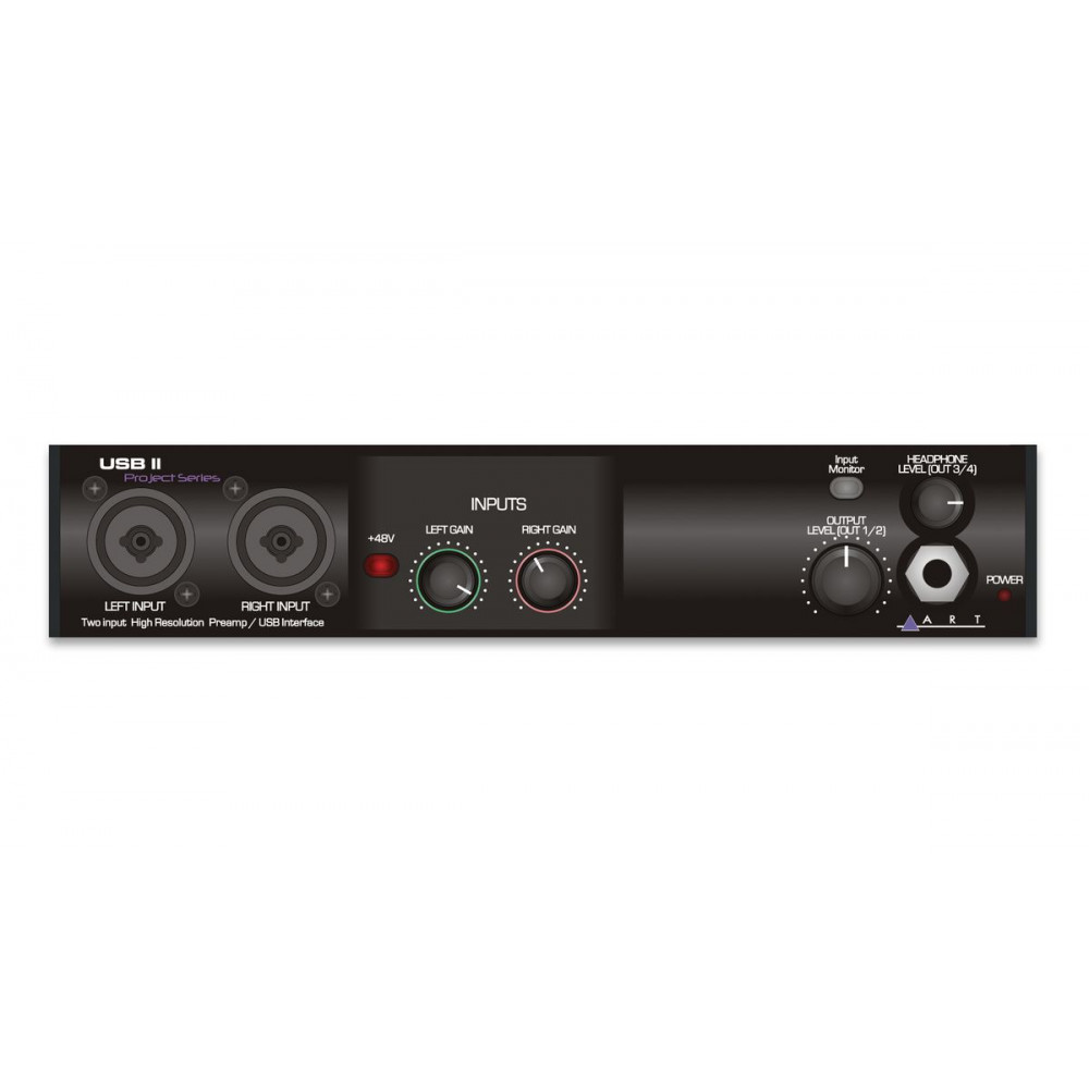 ART USB II  аудио USB-интерфейс, 32бит/192кГц,  2in/2out, MIDI I/O , выход наушники