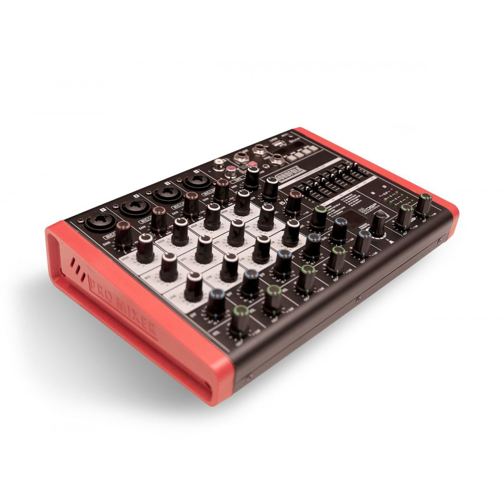 Nordfolk NCM-6DSP  компактный микш пульт, 4 микр, 4 лин, 2 ст, DSP, MP3 плеер, Bluetooth