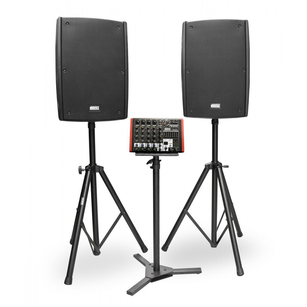 Nordfolk MS12 MKII  моб звук комплект, 1200 Вт, 2 х АС + активный микш, MP3, Bluetooth