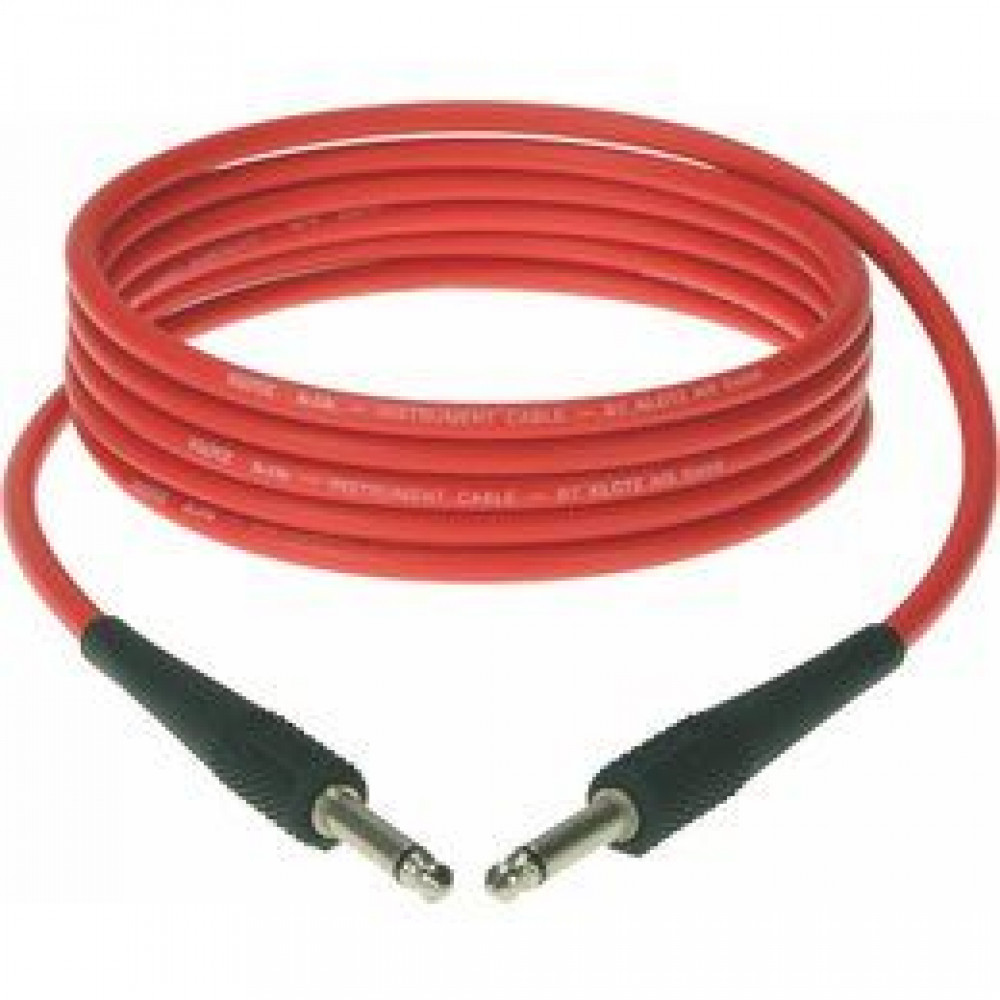 Klotz KIK4.5PPRT  KIK инструментальный кабель джек моно/джек моно, 4,5 м, красный, разъемы Klotz