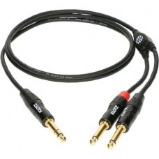 Klotz KY1-150  компонентный кабель стерео джек / 2 х моно джек, 1,5 м, позолоченные разъемы