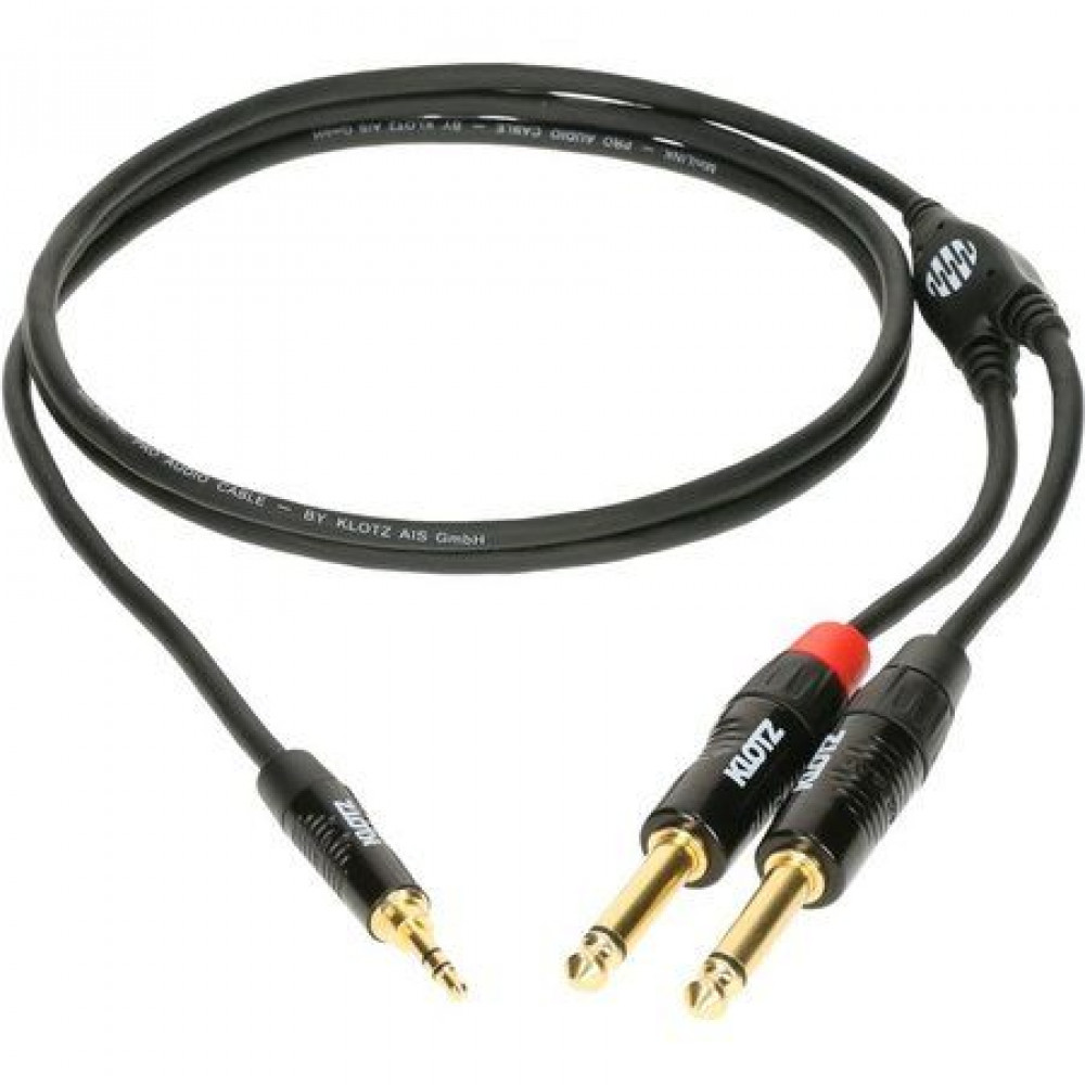 Klotz KY5-150  компонентный кабель стерео мини-джек / 2 х моно джек, 1,5 м, позолоченные разъемы