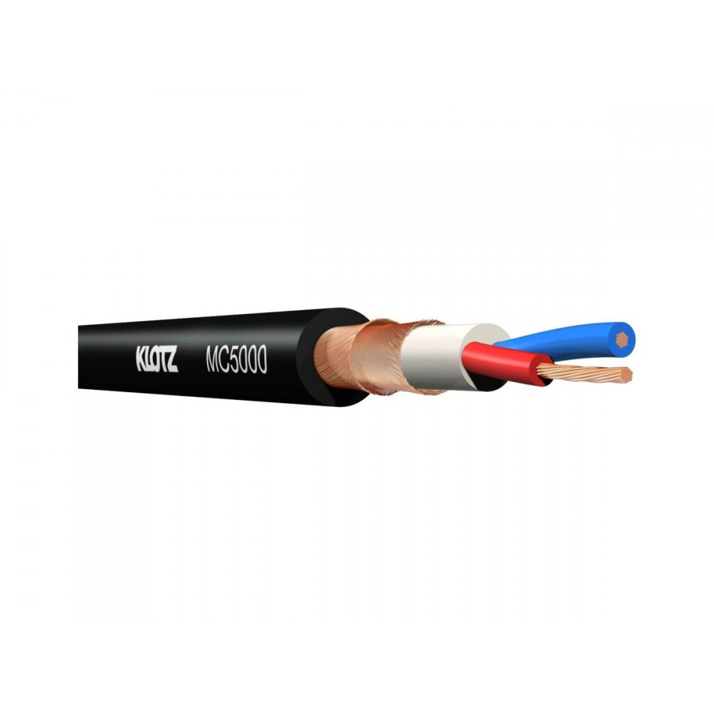 Klotz MC5000  профессиональный микрофонный кабель 7 мм, 2x0,5 мм, двойной экран, черный