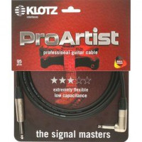 Инструментальный кабель джек/угл моно джек KLOTZ PRON030PR PROARTIST, 3 м, черный, разъемы Neutrik