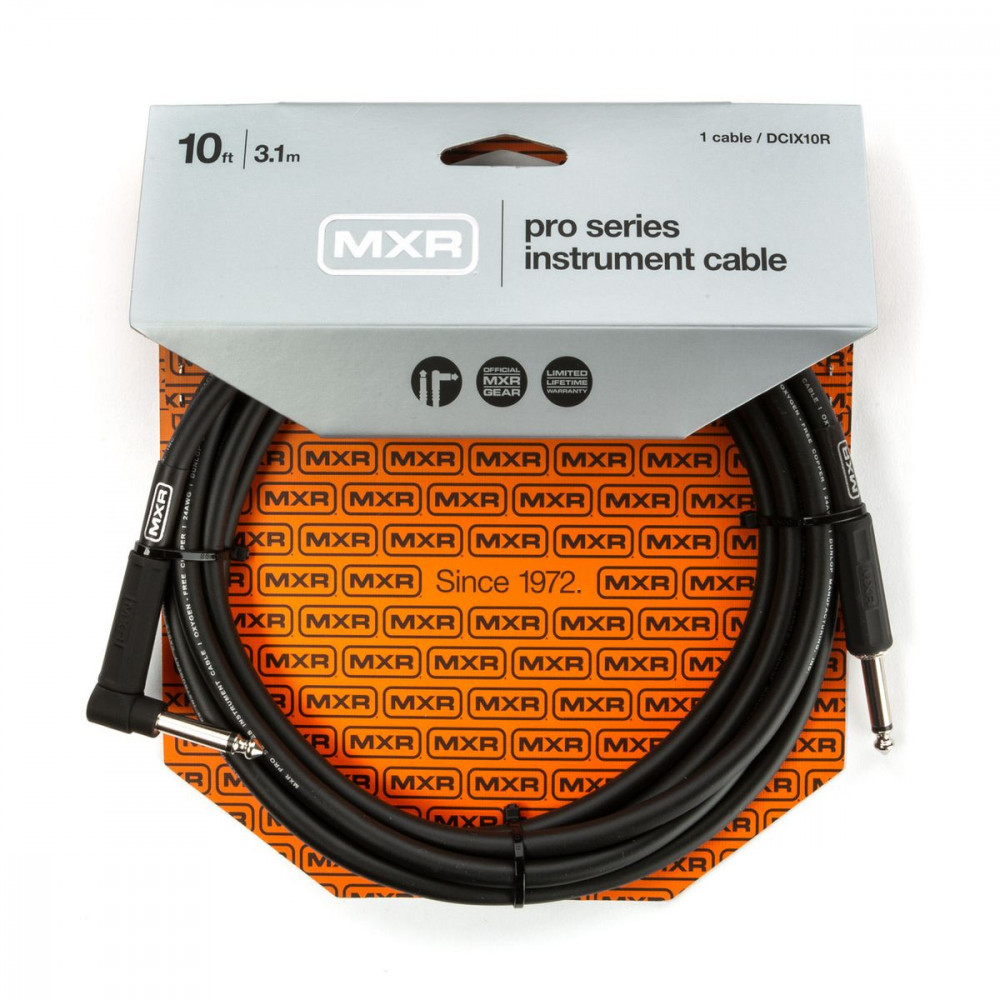 MXR DCIX10R Pro Series  инструментальный кабель, 3 м, прямой и угловой джеки