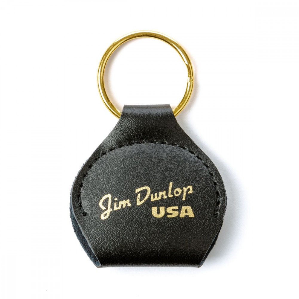Dunlop 5200SI Picker's Pouch  чехол-брелок для медиаторов, золотое лого, кожа, черный