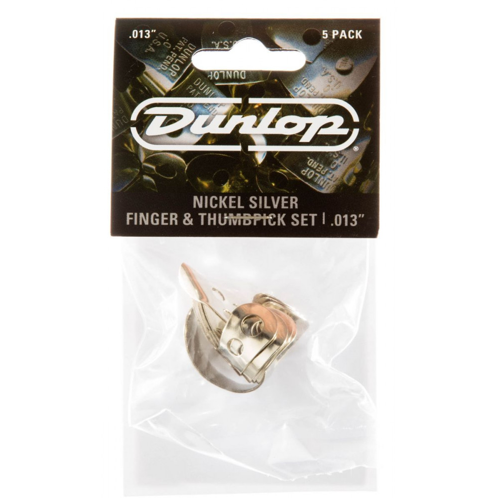 Dunlop 33P013 Nickel Silver Fingerpick 5Pack  когти, толщина 0.13 мм, 5 шт.