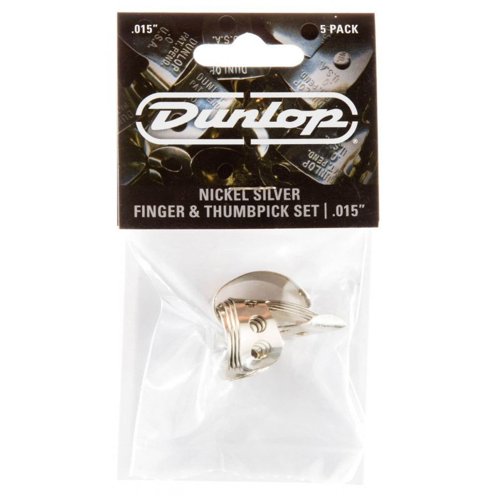 Dunlop 33P015 Nickel Silver Fingerpick 5Pack  когти, толщина 0.15 мм, 5 шт.