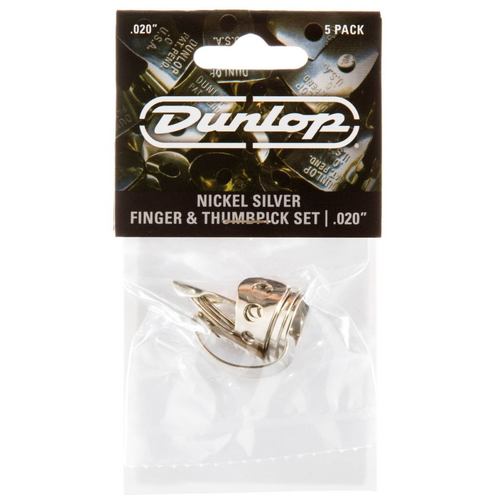 Dunlop 33P020 Nickel Silver Fingerpick 5Pack  когти, толщина 0.2 мм, 5 шт.