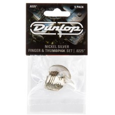 Dunlop 33P0225 Nickel Silver Fingerpick 5Pack  когти, толщина 0.225 мм, 5 шт.