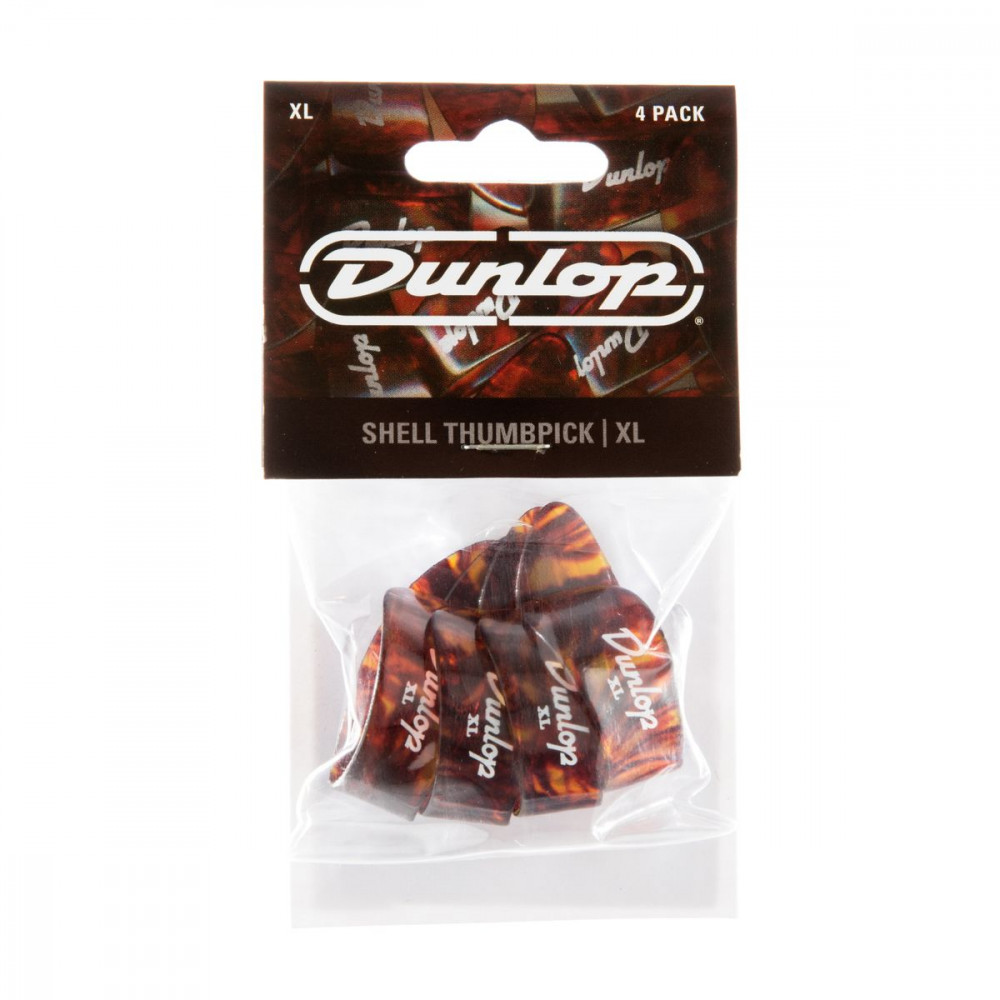 Dunlop 9024P Plastic Thumbpick Shell 4Pack  когти на большой палец, оч жесткие, пятнистые, 4 шт.